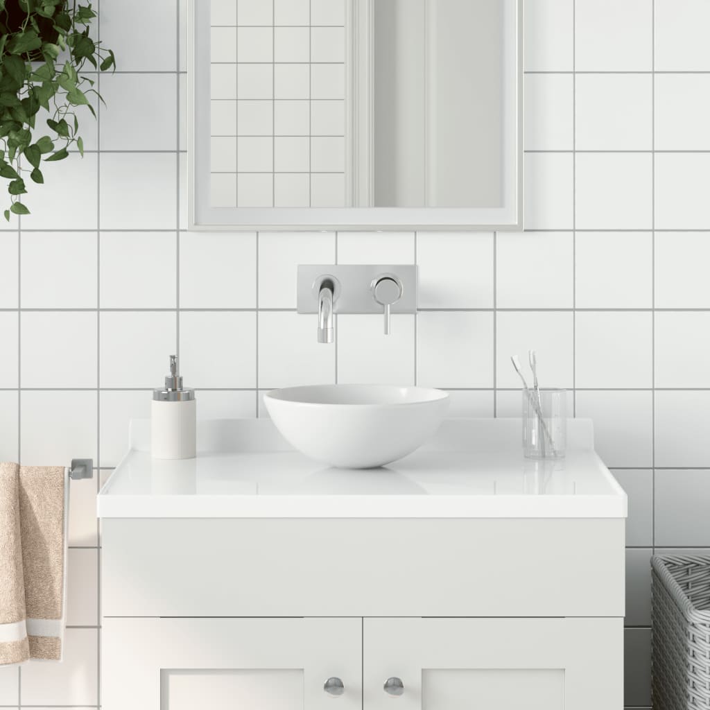 Lavandino da Bagno in Ceramica Bianco Opaco Rotondo cod mxl 50382