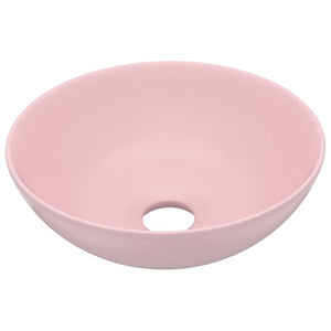 Lavandino da Bagno in Ceramica Rosa Opaco Rotondo cod mxl 40706