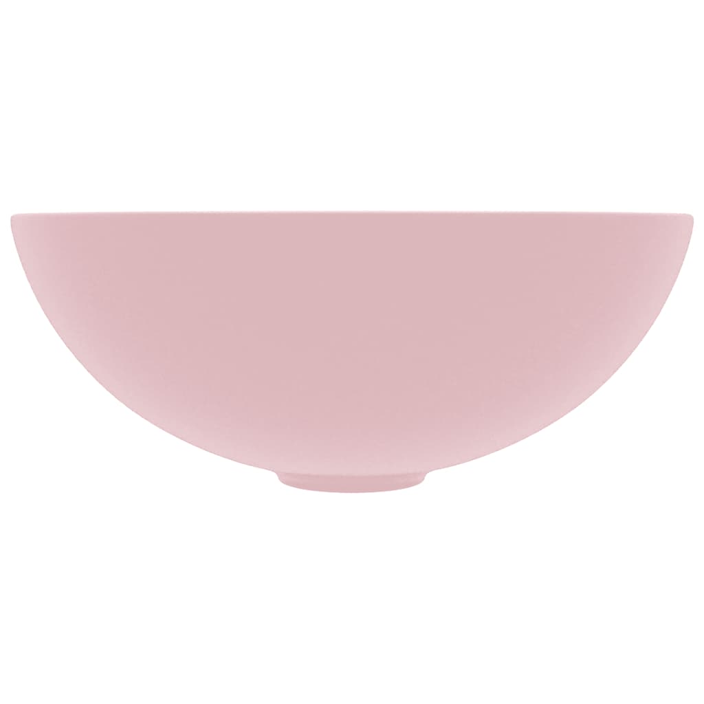 Lavandino da Bagno in Ceramica Rosa Opaco Rotondo cod mxl 40706