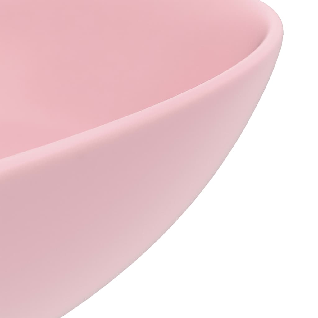 Lavandino da Bagno in Ceramica Rosa Opaco Rotondo cod mxl 40706