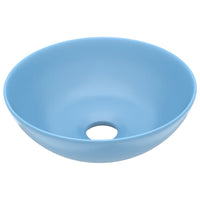 Lavandino da Bagno in Ceramica Azzurro Rotondo 146978