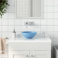 Lavandino da Bagno in Ceramica Azzurro Rotondo 146978