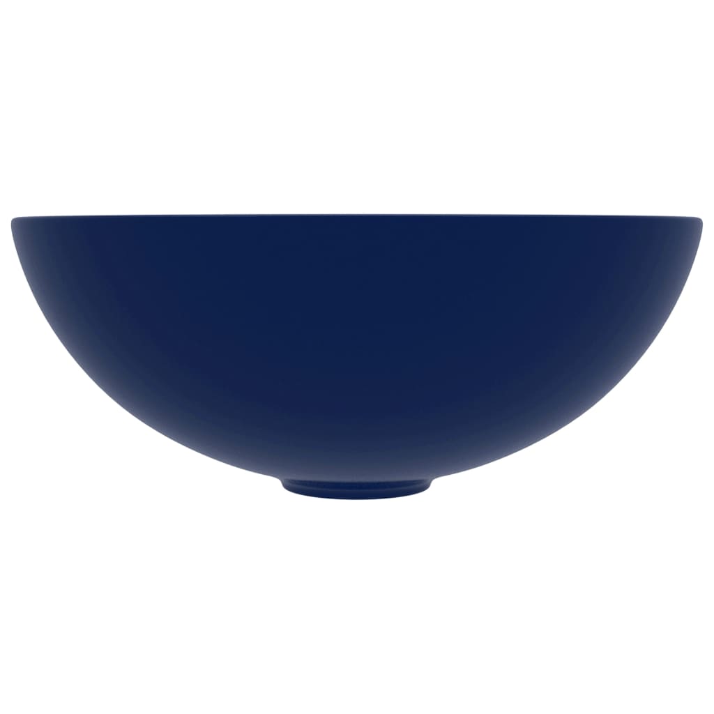 Lavandino da Bagno in Ceramica Blu Scuro Rotondo 146979