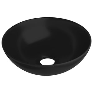 Lavandino da Bagno in Ceramica Nero Opaco Rotondo 146986