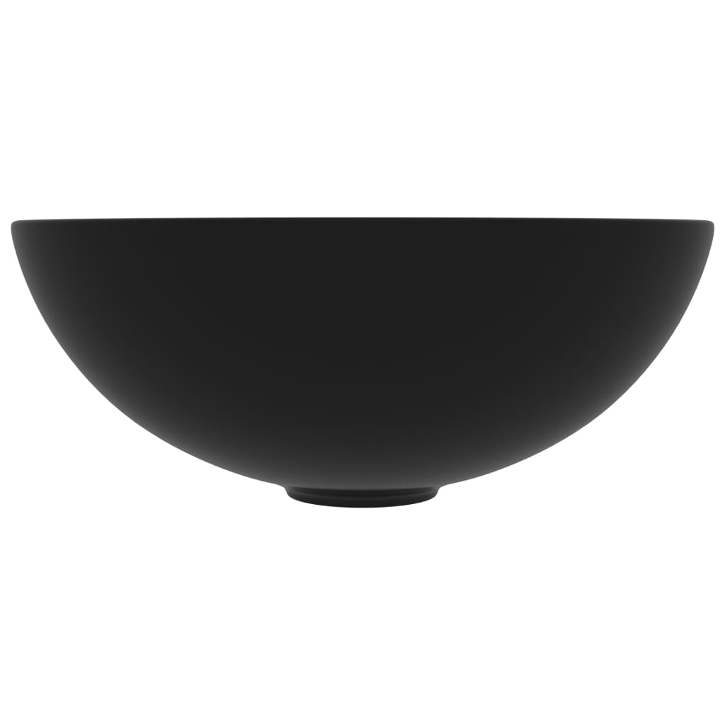 Lavandino da Bagno in Ceramica Nero Opaco Rotondo 146986