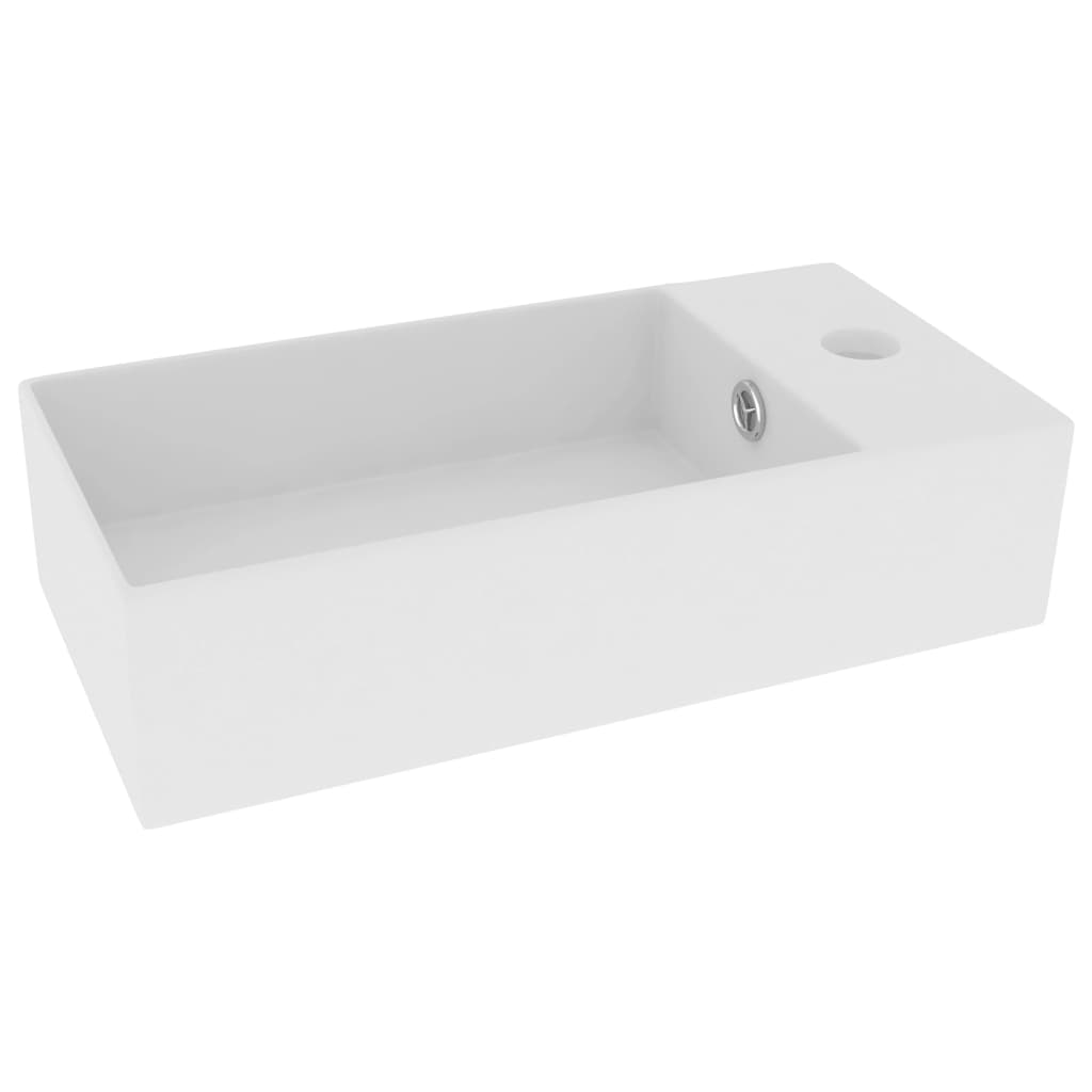 Lavandino con Troppopieno in Ceramica Bianco Opaco cod mxl 49628