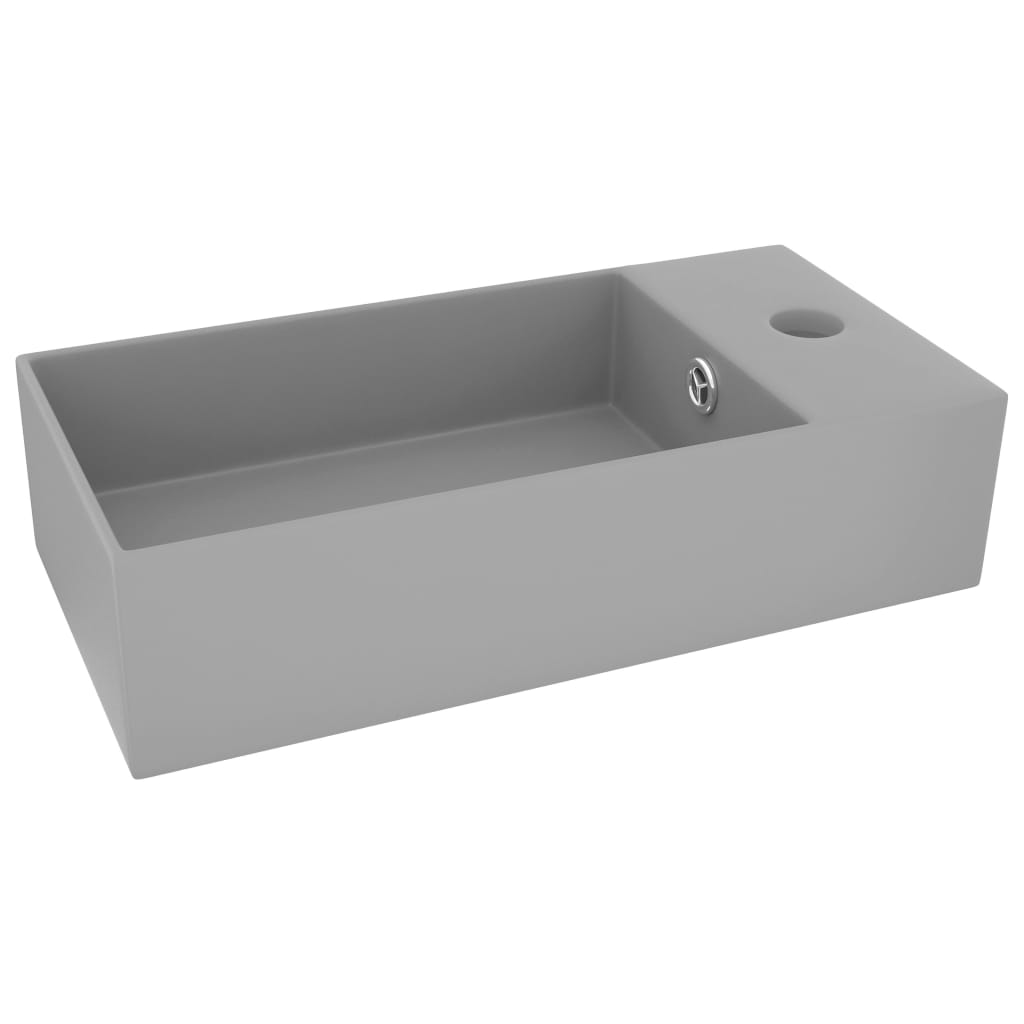 Lavandino con Troppopieno in Ceramica Grigio Chiaro cod mxl 44752