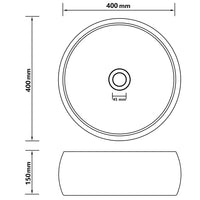 Lavandino Lusso Rotondo Bianco Opaco 40x15 cm in Ceramica 146998