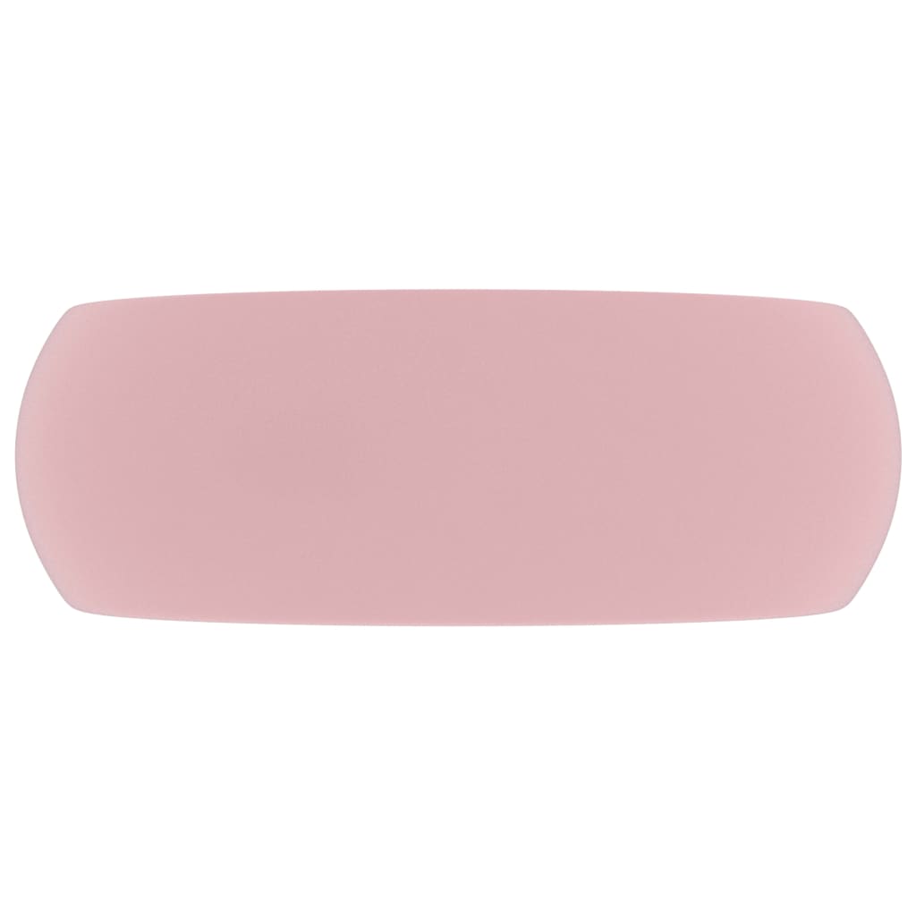 Lavandino Lusso Rotondo Rosa Opaco 40x15 cm in Ceramica cod mxl 49299