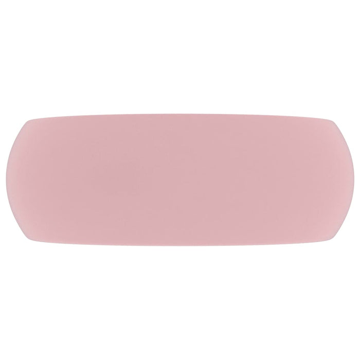 Lavandino Lusso Rotondo Rosa Opaco 40x15 cm in Ceramica cod mxl 49299