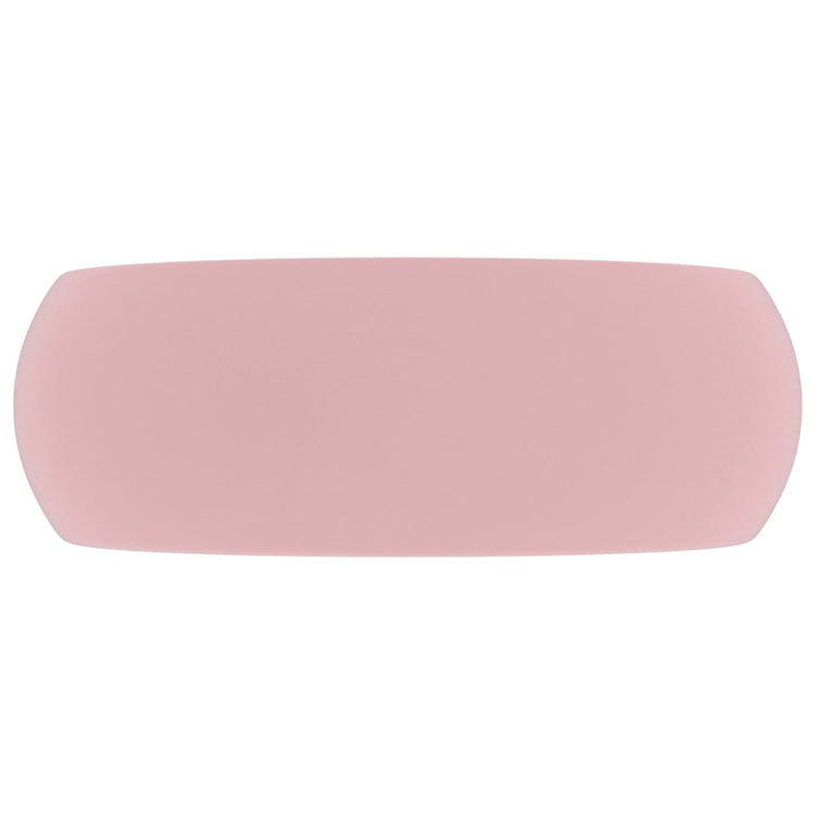 Lavandino Lusso Rotondo Rosa Opaco 40x15 cm in Ceramica cod mxl 49299