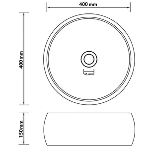 Lavandino Lusso Rotondo Rosa Opaco 40x15 cm in Ceramica cod mxl 49299