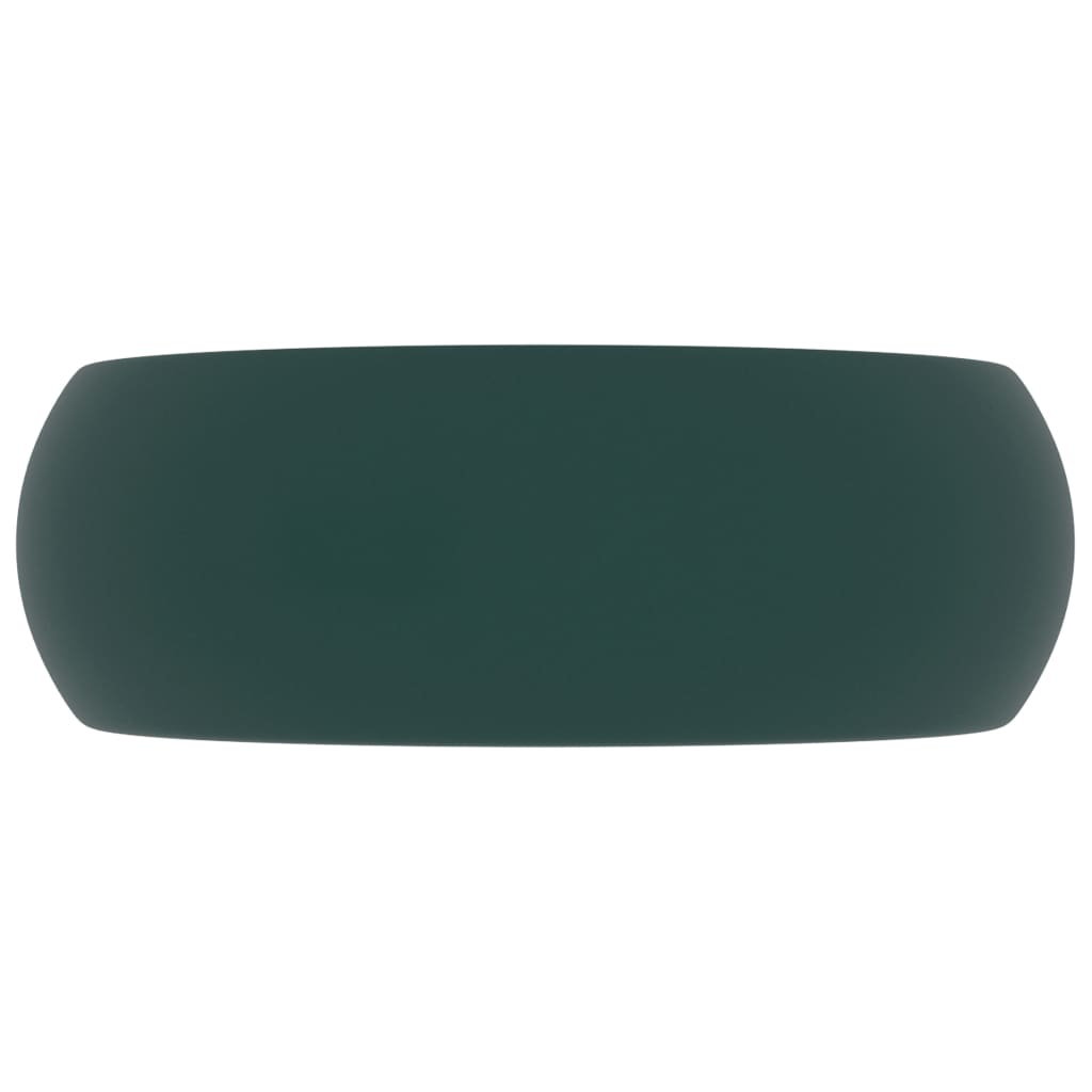 Lavandino Lusso Rotondo Verde Scuro Opaco 40x15 cm in Ceramica cod mxl 41500