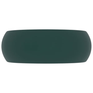 Lavandino Lusso Rotondo Verde Scuro Opaco 40x15 cm in Ceramica cod mxl 41500