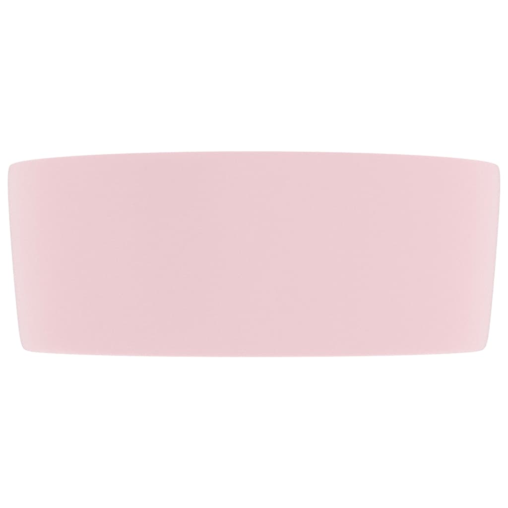 Lavandino Lusso Rotondo Rosa Opaco 40x15 cm in Ceramica cod mxl 45036