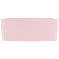 Lavandino Lusso Rotondo Rosa Opaco 40x15 cm in Ceramica cod mxl 45036