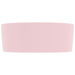 Lavandino Lusso Rotondo Rosa Opaco 40x15 cm in Ceramica cod mxl 45036