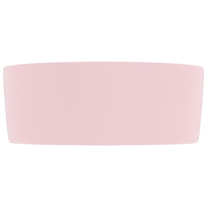 Lavandino Lusso Rotondo Rosa Opaco 40x15 cm in Ceramica cod mxl 45036