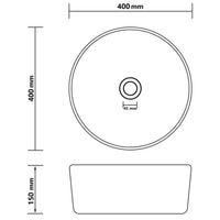 Lavandino Lusso Rotondo Blu Scuro Opaco 40x15 cm in Ceramica 147012