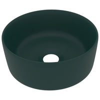 Lavandino Lusso Rotondo Verde Scuro Opaco 40x15 cm in Ceramica cod mxl 42043