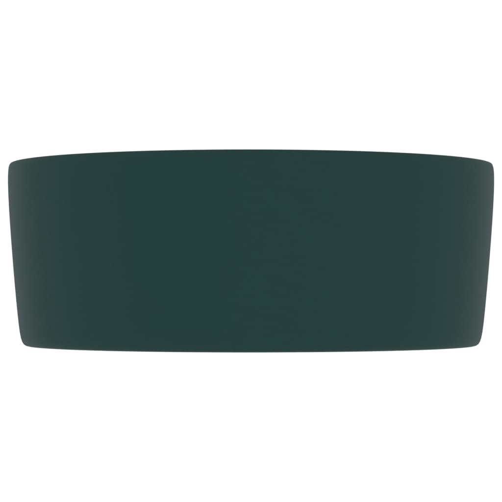 Lavandino Lusso Rotondo Verde Scuro Opaco 40x15 cm in Ceramica cod mxl 42043