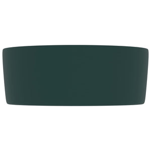 Lavandino Lusso Rotondo Verde Scuro Opaco 40x15 cm in Ceramica cod mxl 42043