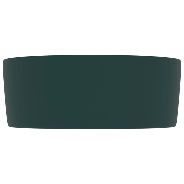 Lavandino Lusso Rotondo Verde Scuro Opaco 40x15 cm in Ceramica cod mxl 42043