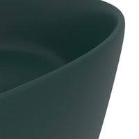 Lavandino Lusso Rotondo Verde Scuro Opaco 40x15 cm in Ceramica cod mxl 42043