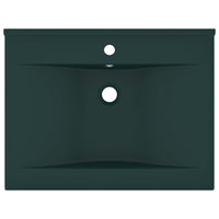 Lavabo con Foro Rubinetto Verde Scuro Opaco 60x46cm in Ceramica cod mxl 41237