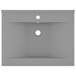 Lavabo con Foro Rubinetto Grigio Chiaro Opaco 60x46 cm Ceramica cod mxl 53739