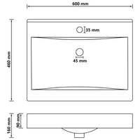 Lavandino con Foro Rubinetto Nero Opaco 60x46 cm in Ceramica 147030