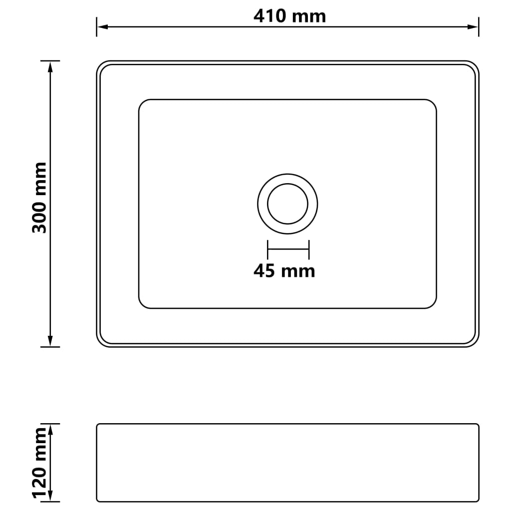 Lavandino Luxury Bianco Opaco 41x30x12 cm in Ceramica 147042