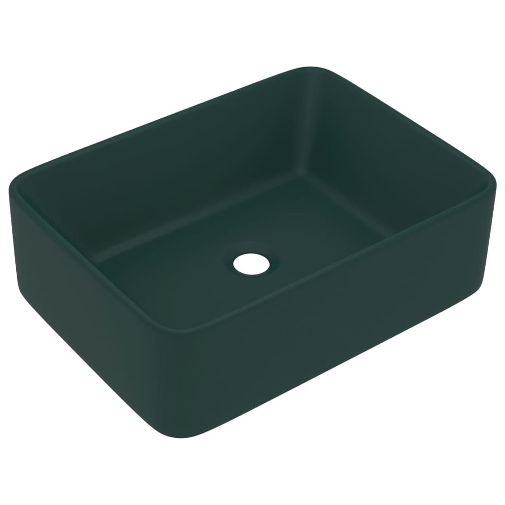 Lavandino Luxury Verde Scuro Opaco 41x30x12 cm in Ceramica 147047