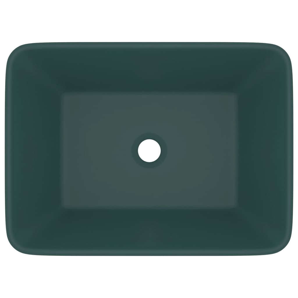 Lavandino Luxury Verde Scuro Opaco 41x30x12 cm in Ceramica