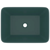 Lavandino Luxury Verde Scuro Opaco 41x30x12 cm in Ceramica