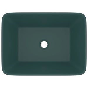 Lavandino Luxury Verde Scuro Opaco 41x30x12 cm in Ceramica