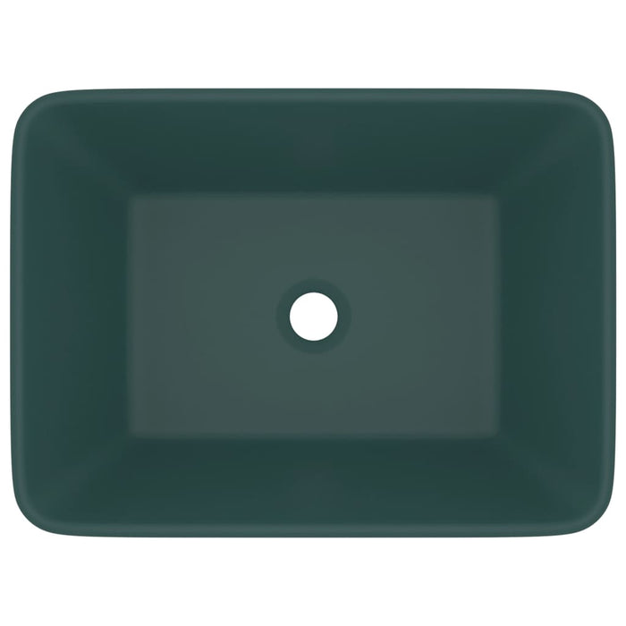 Lavandino Luxury Verde Scuro Opaco 41x30x12 cm in Ceramica 147047