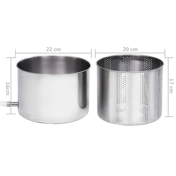 Torchio per Frutta e Vino in Acciaio Inox 6 L cod mxl 70160