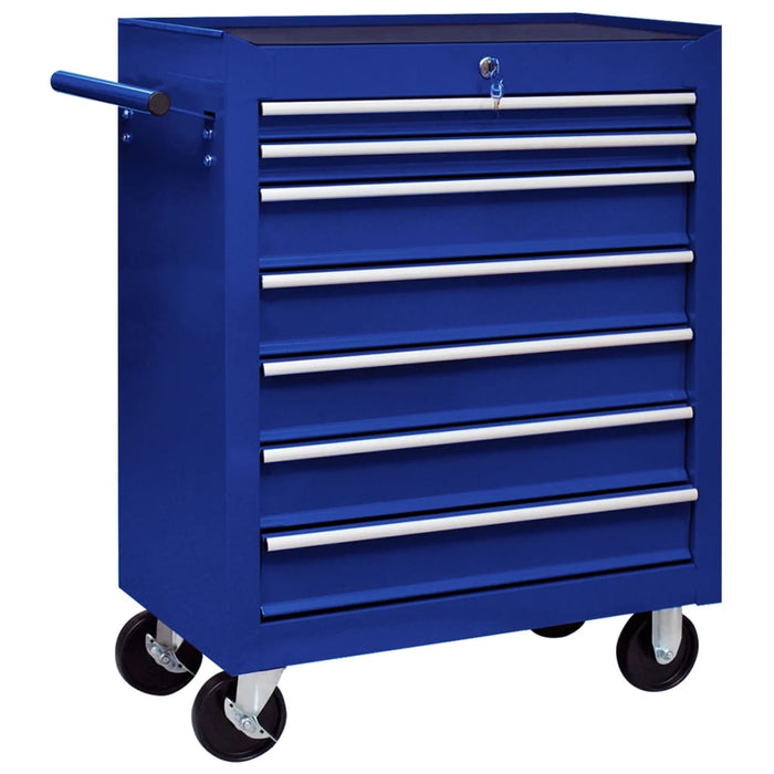 Carrello Portautensili con 7 Cassetti per Officina Blu 147173