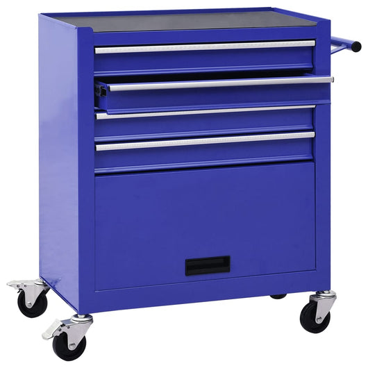 Carrello Portautensili con 4 Cassetti in Acciaio Blu cod mxl 54280