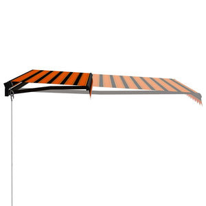 Tenda da Sole Retrattile Manuale 300x250 cm Arancione e Marrone cod mxl 51554