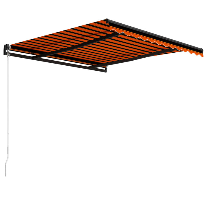 Tenda da Sole Retrattile Manuale 300x250 cm Arancione e Marrone cod mxl 51554