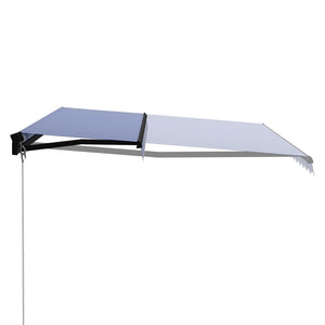 Tenda da Sole Retrattile Manuale 400x300 cm Blu e Bianca cod mxl 66725