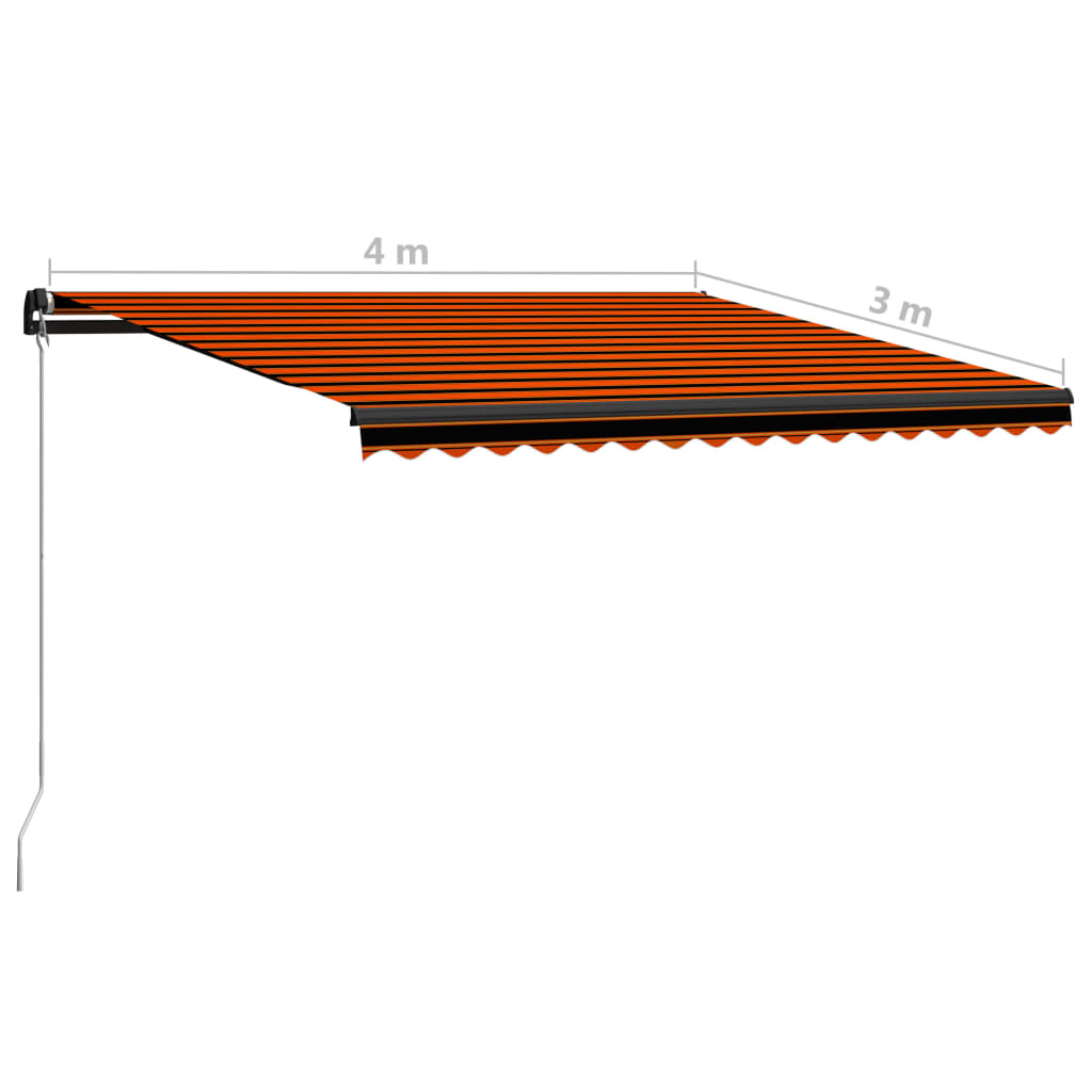 Tenda da Sole Retrattile Manuale 400x300 cm Arancione e Marrone 3055193