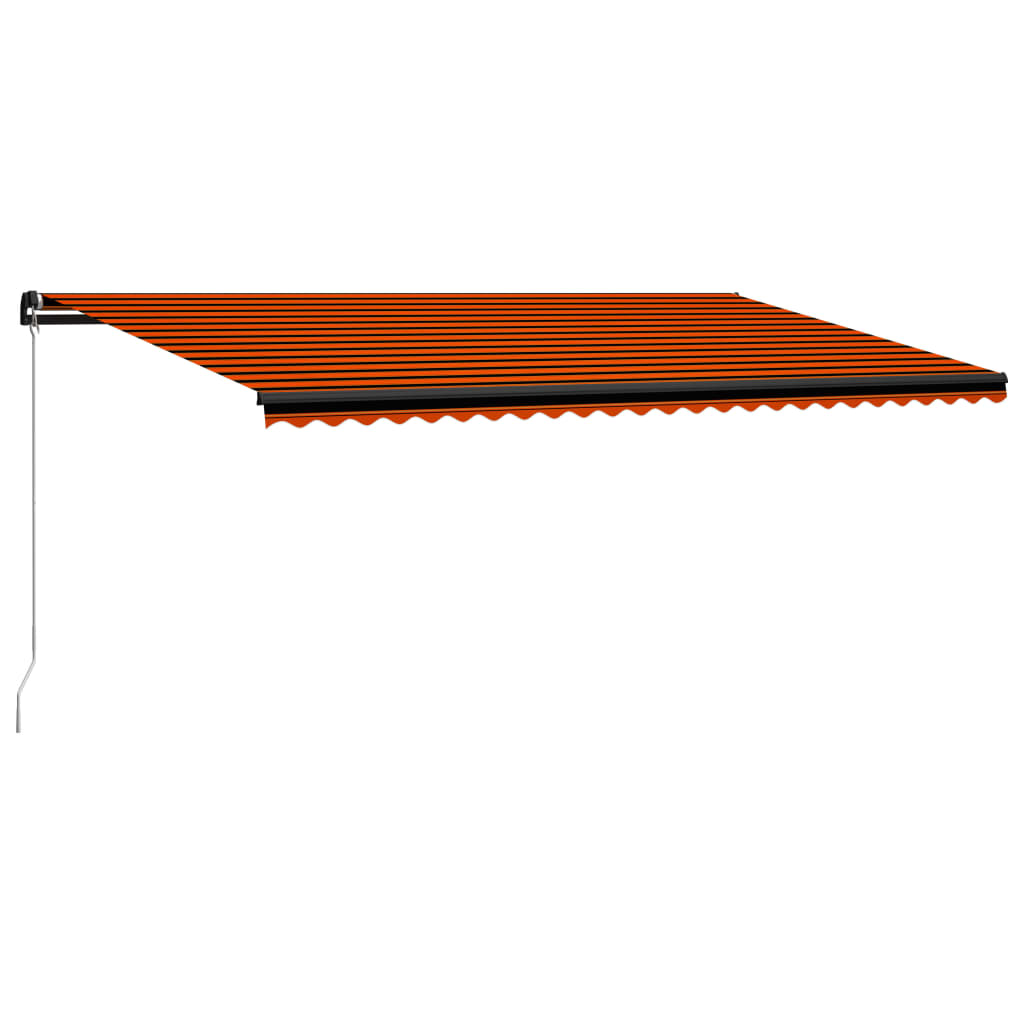 Tenda da Sole Retrattile Manuale 600x300 cm Arancione e Marrone 3055201