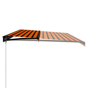 Tenda da Sole Retrattile Manuale 600x300 cm Arancione e Marrone cod mxl 43625