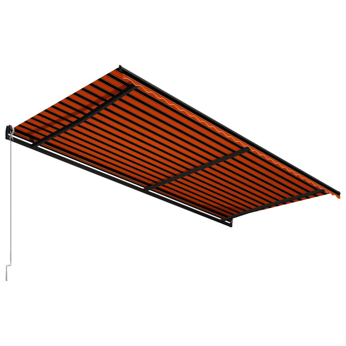 Tenda da Sole Retrattile Manuale 600x300 cm Arancione e Marrone cod mxl 43625