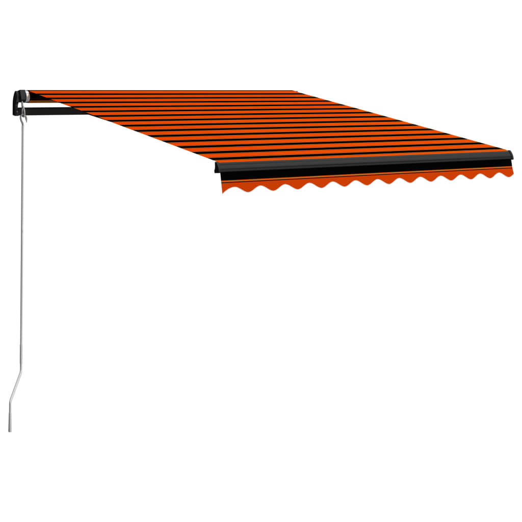 Tenda da Sole Manuale con LED 300x250 cm Arancione e Marrone cod mxl 51617