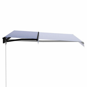 Tenda da Sole Retrattile Manuale con LED 350x250cm Blu e Bianco 3055224