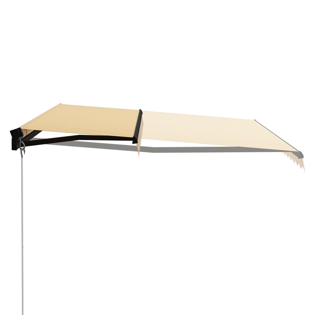 Tenda da Sole Retrattile Manuale e LED 400x300cm Gialla Bianca cod mxl 43610